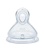 Nuk First Choice+ Flow Control Babyflaschensauger 6-18 Monate, Anti-Kolik Ventil, BPA frei, 2 Stück