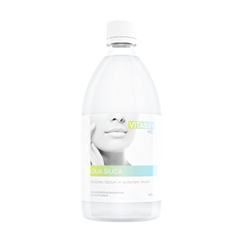 Vitabay Aqua Silica 500 ml • Organisch kolloidales Silizium in levitiertem Wasser • Wichtiges Element für Haut, Haare und Nägel • Vegan • Made in Germany