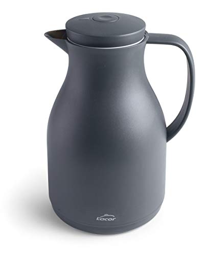 LACOR 62564 Thermoskanne, BPA-frei, doppelwandig, mit Glasschicht innen, matt, Grau, 1,50 l, Polypropylen Glas, 1.5 liters