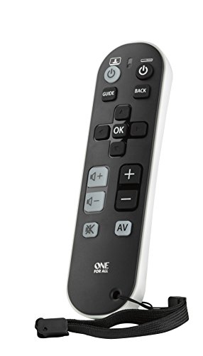 One For All Zapper TV Universal Fernbedienung TV - Steuerung von 3 Endgeräten - TV / Smart TV Set Top Box und Audiogeräte - Große Tasten - Funktioniert garantiert mit allen Herstellermarken – URC6810
