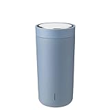 Stelton To-Go Click - Thermobecher, doppelwandige Isolierflasche - Rostfreier, auslaufsicherer Kaffeebecher/Teebecher mit Smart-Click-Deckel - Heiße & kalte Getränke - 0,4 Liter, soft dusty blue