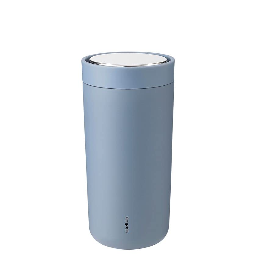 Stelton To-Go Click - Thermobecher, doppelwandige Isolierflasche - Rostfreier, auslaufsicherer Kaffeebecher/Teebecher mit Smart-Click-Deckel - Heiße & kalte Getränke - 0,4 Liter, soft dusty blue