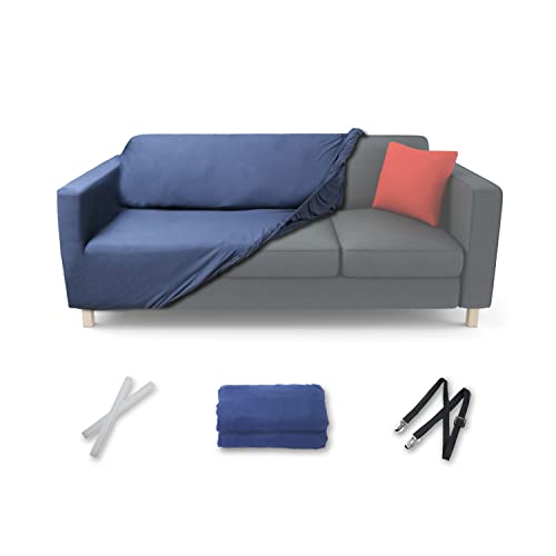 Baghira Sofa Überzug 3 Sitzer & 2 Sitzer (2er Pack) elastischer Sofabezug aus Stretch Spandex - Couch Überwurf Sofahusse - inkl. 4X Befestigungsgurte