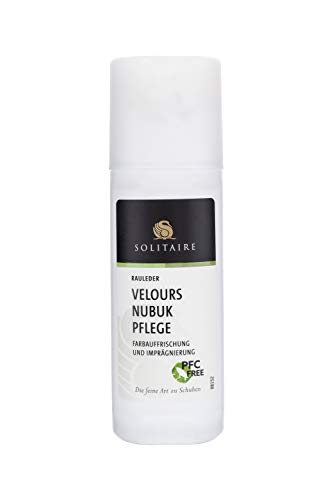 Solitaire Velours Nubuk Pflege 75 ml zur Pflege und Imprägnierung für Velours-, Nubuk- und Wildleder und Textilien in verschiedenen Farben,Bast,75 ml