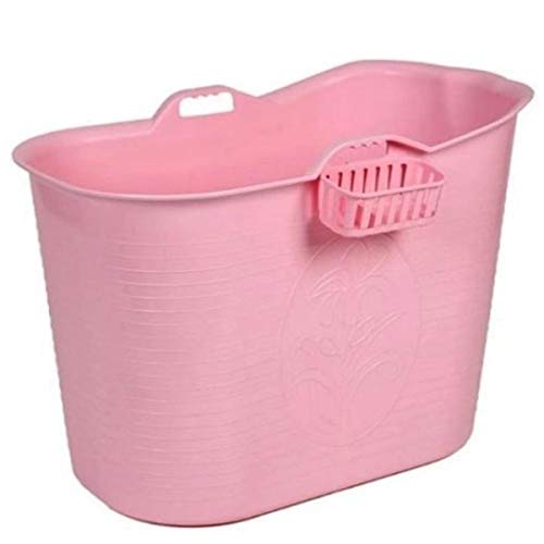FlinQ Bath Bucket Rosa | Mobile Badewanne für Erwachsene | Ideal für kleine Badezimmer | Badewanne Erwachsene XL und Kinder | Badewanne Outdoor | Tragbare Kunststoff Badewanne für Dusche