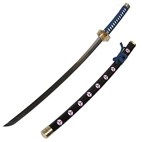 Swords and more Roronoa Zoro Katana One Piece - handgeschmiedet, Shusui Schwert, echt scharfes Samurai Schwert, handgeschmiedet aus Edelstahl mit Scheide 102 cm, Zoro Schwert für Zoro Cosplay