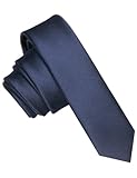 JEMYGINS schmale Herren Krawatte einfarbig in verschiedenen Farben 4cm, Dunkelblau, Slim