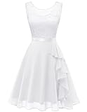 Berylove Abendkleider Elegant für Hochzeit Kleid Damen Elegant Cocktailkleid Damen Elegant BLP7052 White XL