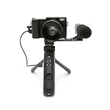 AGFA Photo Vlogging-Set: Kamera VLG-4K mit Weitwinkelobjektiv, Powerbank-Stativ, Fernbedienung und Mikrofon – Halten Sie jeden Moment mit außergewöhnlicher Qualität fest