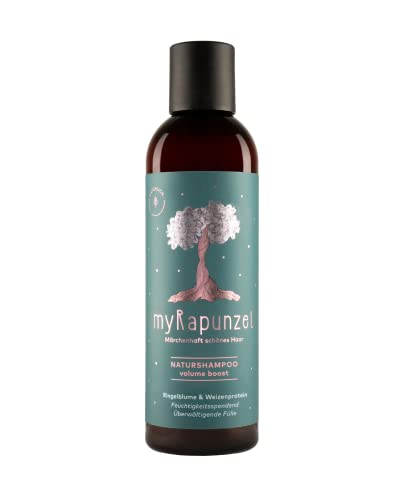 myRapunzel Volumen Shampoo Damen (200ml) - 100% Vegane Naturkosmetik - Bio Haarshampoo ohne Silikone, Sulfate & Parabene für mehr Volumen und Glanz