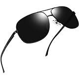Joopin Sonnenbrille Herren Schwarz Polarisierte Sonnenbrille Damen Groß und Sunglasses for Driving UV400 mit Metallrahmen(Schwarz)