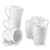 MALACASA, Serie Elisa, 6 TLG Porzellan Kaffeetasse Becher Set Tee Tasse Kaffeebecher Grauweiß
