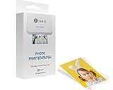 G&G ZINK Papier für G&G Photo Printer selbstklebende Fotopapiere, Sticker, (5 x 7,6 cm) (20 Stück) auch passend für HP Sprocket, Canon Zoemini und weitere ZINK Drucker, 2x3' Fotodrucker
