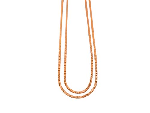 Feliss Halskette Damen - 2er Set Strick Kette 115 cm lang orange aus Metall, Schlauchkette- als Schmuck Geschenk für Freundin, Mama, Muttertag, Geburtstagsgeschenk, Ketten für Sie