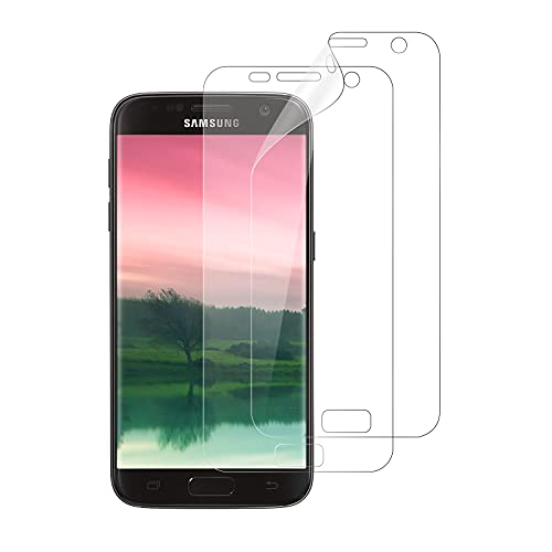 WISMURHI [2 Stück Schutzfolie kompatibel mit Galaxy S7 Edge, [2 Stück] HD TPU Displayschutzfolie für Galaxy S7 Edge - [Blasenfreie] [Anti-Öl] [Anti-Kratzer] Klar Folie (Nicht Panzerglas)