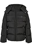 Urban Classics Jungen UCK1807-Boys Hooded Puffer Jacket Jacke, Black, 158/164