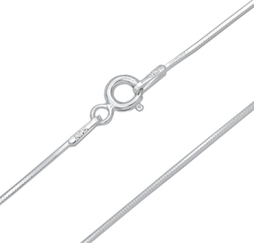 Schlangenkette 925 Sterling Silber rhodiniert kantig glänzend 0,8mm breit Länge wählbar 40 45 50 55 cm Damen Silberkette Halskette anlaufgeschützt Kette (50)