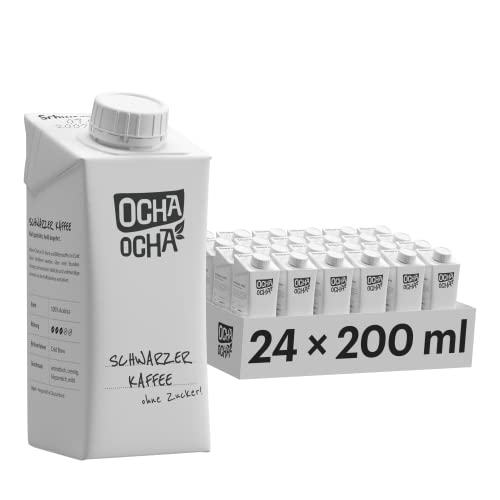 Ocha Ocha - Cold Brew Coffee 24er Pack - 100% Arabica - ohne Zucker - ohne Milch - vegan - kalorienarm - Kaltgebrühter Kaffee to Go (24x200ml)