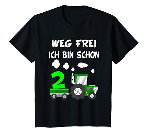 Kinder 2. Geburtstag Weg Frei Ich bin schon 2 Jahre Traktor Trecker T-Shirt