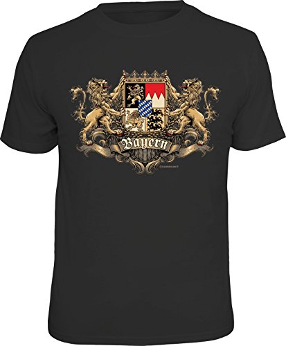 RAHMENLOS Original T-Shirt für den echten Bayern Fan: Ritterwappen Bayern L, Nr.6287