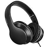LORELEI X6 Over-Ear-Kopfhörer mit Mikrofon, leicht faltbar & tragbar Stereo Bass Kopfhörer mit 1.45M No-Tangle Wired Kopfhörer für Smartphone Tablet MP3 / 4 (Space Black)