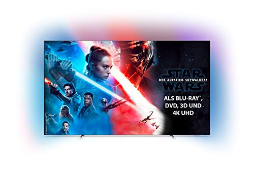 Philips Ambilight 55OLED754/12 139 cm (55 Zoll) OLED Smart TV mit Alexa-Integration (4K UHD, P5 Perfect Picture Engine, Dolby Vision, Dolby Atmos, HDR 10+, Saphi Smart TV) Silber [Modelljahr 2019]
