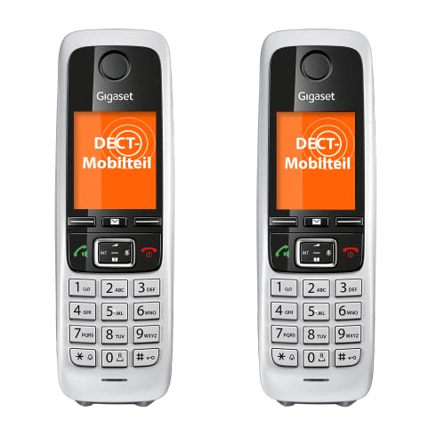 Gigaset C430HX DUO - 2 DECT-Mobilteile mit Ladeschale – hochwertige Schnurlose Telefone für Router und DECT-Basis – Fritzbox-kompatibel - 1,8 Zoll Farbdisplay, Schwarz-Silber
