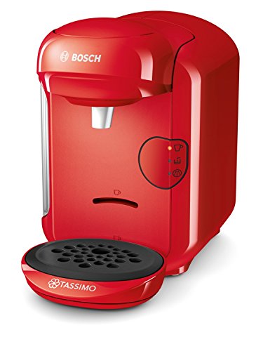 Tassimo Vivy2 Kapselmaschine TAS1403 Kaffeemaschine by Bosch, über 70 Getränke, vollautomatisch, geeignet für alle Tassen, platzsparend, 1300 W, rot