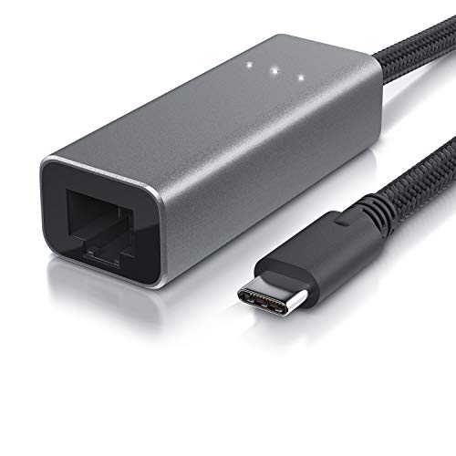 CSL - USB C Netzwerkadapter Gigabit - USB Typ C auf RJ45 Externe Netzwerkkarte RJ45 Konverter - Fast Ethernet 1000 Mbit - kompatibel mit iPad Pro 2018/2020, MacBook Pro/Air, Surface Book 2/3 UVM.