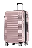 BEIBYE Zwillingsrollen Reisekoffer Koffer Trolleys Hartschale M-L-XL-Set, Erweiterbar (Rosa Gold, M)