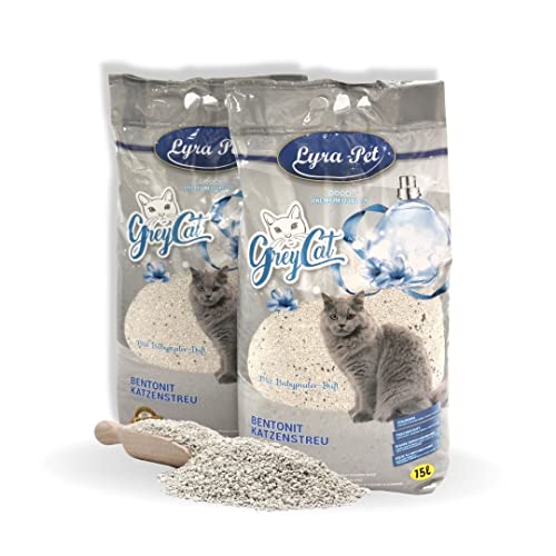 Lyra Pet® 30 L GreyCat® Katzenstreu mit Babypuderduft saugstark klumpend