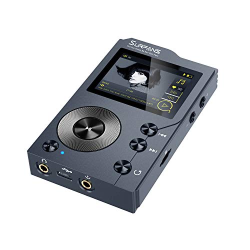 Surfans F20 - MP3 Player mit Bluetooth, DSD DAC, Verlustfreier Hochauflösender Digitaler Ton, Tragbarer Audioplayer mit 32GB Speicherkarte, Speicher auf bis zu 256GB Erweiterbar