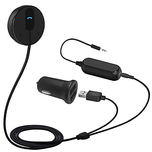 Besign BK01 Bluetooth 4.1 Freisprecheinrichtung, Freisprechanlage, Bluetooth Empfänger für KFZ Auto Lautsprechersystem mit 3.5 mm Klinke, Magnetic Base, Ground Loop Noise Isolator/Entstörfilter