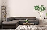 Quattro Meble Echtleder Ecksofa London I 285 x 220 Sofa Couch mit Schlaffunktion und Bettkasten Echt Leder Eck Couch große Farbauswahl (220 x 285 cm Ecke Links)