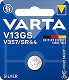 VARTA Batterien V13GS/V357/SR44 Knopfzelle, 1 Stück, Silver Coin, 1,55V, kindersichere Verpackung, für elektronische Kleingeräte - Uhren, Autoschlüssel, Fernbedienungen, Waagen, Made in Germany