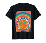 Kopfhörer 60er Jahre Musik Peace Hippie Retro Cool Musiker Geschenke T-Shirt