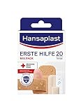 Hansaplast Erste Hilfe Pflaster Mix (20 Strips), Pflaster Set in verschiedenen Größen ideal für unterwegs, Wundpflaster mit Bacteria Shield