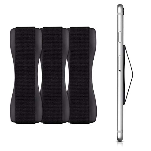 kwmobile Smartphone Fingerhalter 3 Set - Handy Halter Griff Halterung Einhandbedienung - 3X Handyhalter in Schwarz