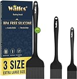 Walfos Silikon-Backpinsel, 3er-Set, hitzebeständiger Silikon-Backpinsel Küchenpinsel zum Kochen BBQ Grillen，Lebensmittelqualität Silikonpinsel und BPA-frei