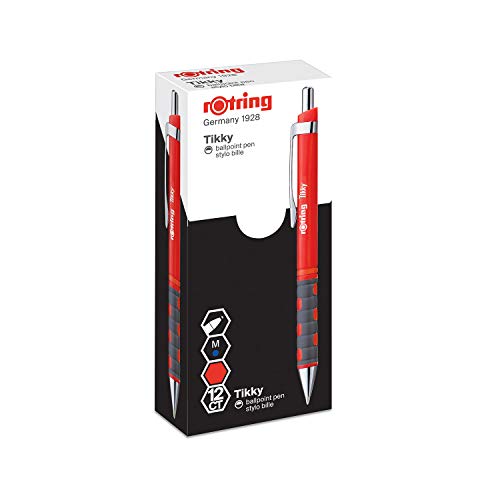 rOtring Tikky-Kugelschreiber (federleicht, gummierter Griff) roter Schaft