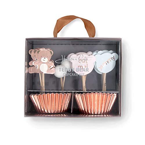 Hatton Gate Teddy Bear Cupcake Kit 24 Cupcake Koffer mit 24 verschiedenen Picks pro Packung