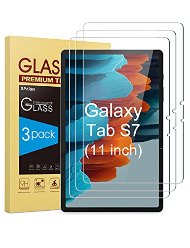 SPARIN 3 Stück Schutzfolie kompatibel mit Samsung Galaxy Tab S7 2020, Einfach Instalisieren, Anti-Kratzer，Displayschutzfolie mit Montagerahmen