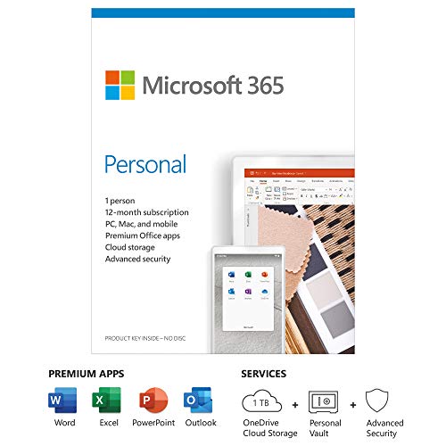 Microsoft 365 Personal | Office 365 Apps | 1 Benutzer | 1 Jahr Abonnement | PC/Mac, Tablet und Telefon | Mehrsprachig | Box