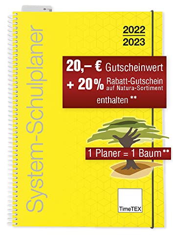 TimeTEX System-Schulplaner mit Ringbindung - A4 Gelb - Schuljahr 2022 - 2023 - Lehrerkalender - Lehrertimer - 10450