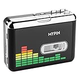 MYPIN Kassettenspieler, Tragbarer Kassettenkonverter USB Audio Kassette zu MP3 Player Konverter Kassette Auto-Rücklauf-Audio Notebook Retro Band Walkman Player mit Kopfhörer, braucht Keine Computer