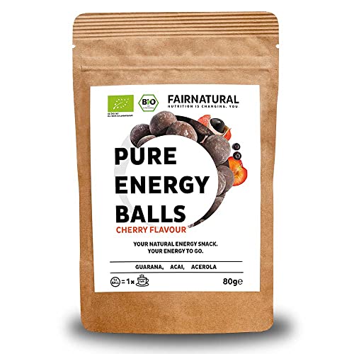 BLACK WEEK ANGEBOT Energy-Balls BIO [1 Ball wirkt wie 1 Kaffee] » Alternative zu Energy-Riegel & Energy-Drink « Mit Guarana, Acai, Datteln - Natürlicher Booster mit Kirschgeschmack (80g)
