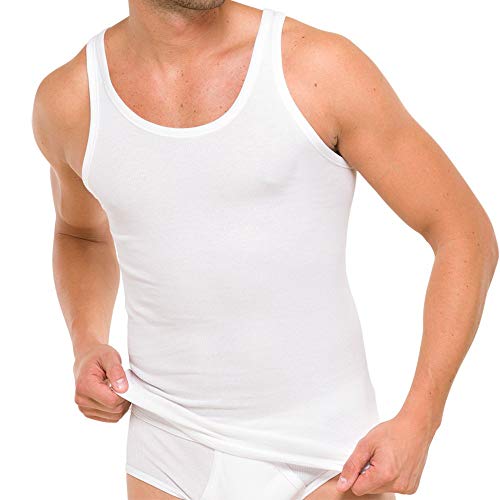 Schiesser Herren Unterhemd - 4er Pack - Essentials - Cotton Feinripp - Unterhemden aus 100% supergekämmter Baumwolle - Kochfest bis 95 Grad - Farbe Weiß - Größe 2XL