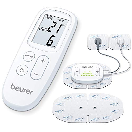 EM 70 Wireless TENS / EMS Gerät, kabelloses Reizstromgerät zur Schmerztherapie, Muskelstimulation und Massage, mit App, inklusive 4 Elektroden