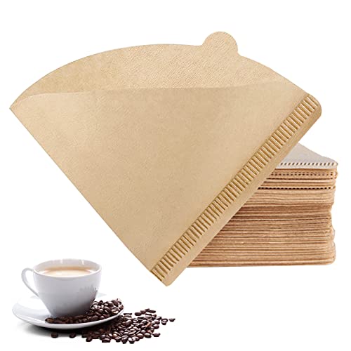 Kaffeefilter papier größe 2, 100 Stück V60 Cone kaffeefilterpapiere 2 ungebleicht cone coffee paper Kompatibel mit V60 Größe 02 für Pour Over and Drip Coffee Maker (1-4 Tassen)