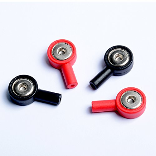 KONMED 4 Stück Adapter Snap 2 rote und 2 schwarze Elektrodenkabel Snap 3,9 mm Steckloch 2,0 mm